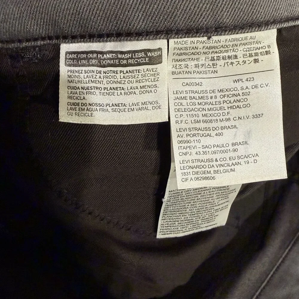Levis‎ 511 Slim Fit Jeans Gray Denim Mens 36x32 Gray Straight Leg Stretch Pants